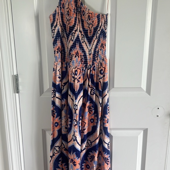 MOON RIVER Women's One Shoulder Smocked Shirred Dress Size Medium - Picture 4 of 10